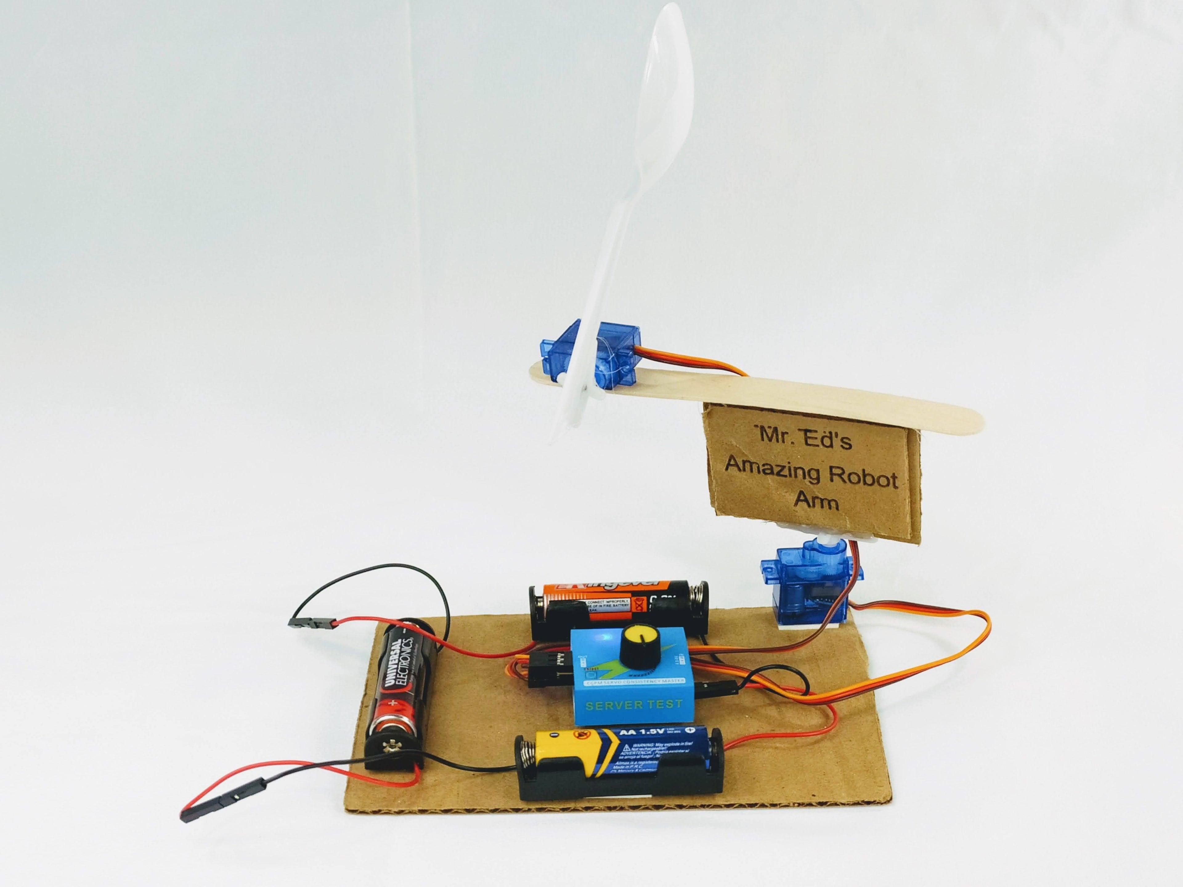 Simple Robot Kit: 2 x Metal Servo Motor Control STEM Craft Robot Kit For Kids  (Ages 6-10)