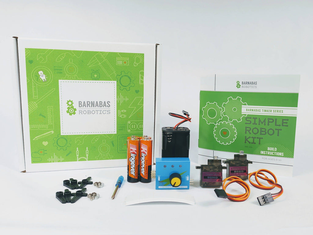 Simple Robot Kit: 2 x Metal Servo Motor Control STEM Craft Robot Kit For Kids  (Ages 6-10)
